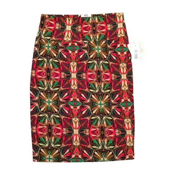 LulaRoe Cassie Pencil Skirt Career Collection Stretchy Tribal Pattern Midi 3X - Picture 1 of 5